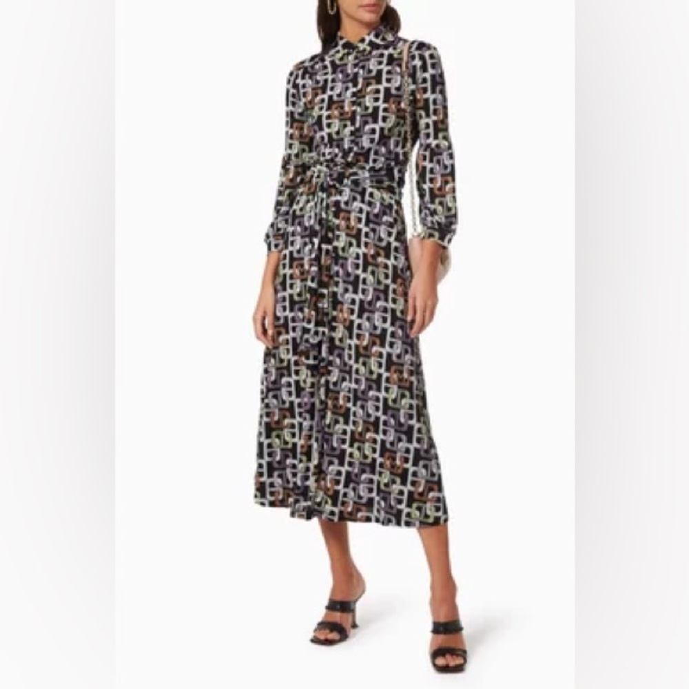 MARELLA Multicolor Geometric Long Sleeve Dress